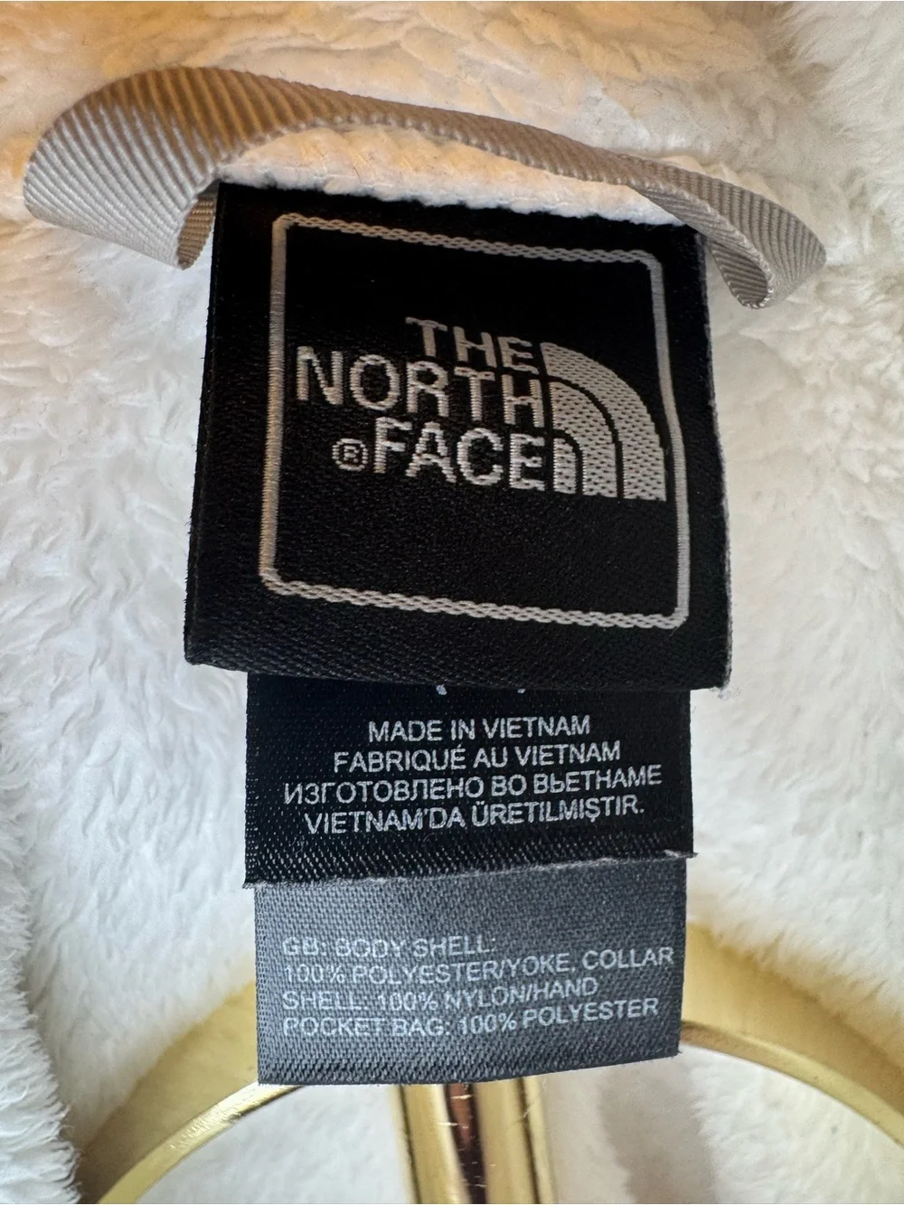 The North Face Girls White Teddy Fleece Jacket - Zip Front
